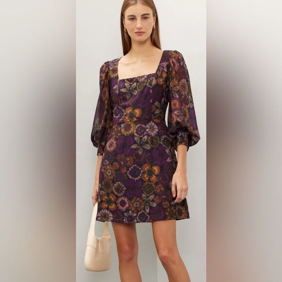 Slate & Willow Dark Florals Mini Dress Size 0 - Picture 1 of 9